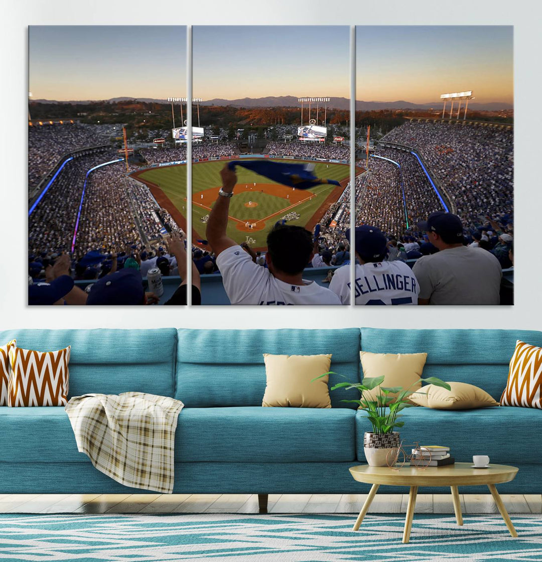 Dodger Baseball Stadium Wall Art Canvas Print