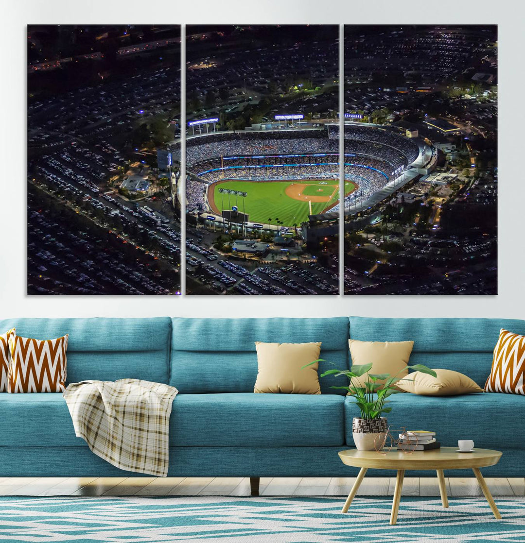 Dodger Baseball Stadium Wall Art Canvas Print