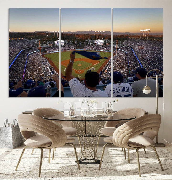 Dodger Baseball Stadium Wall Art Canvas Print