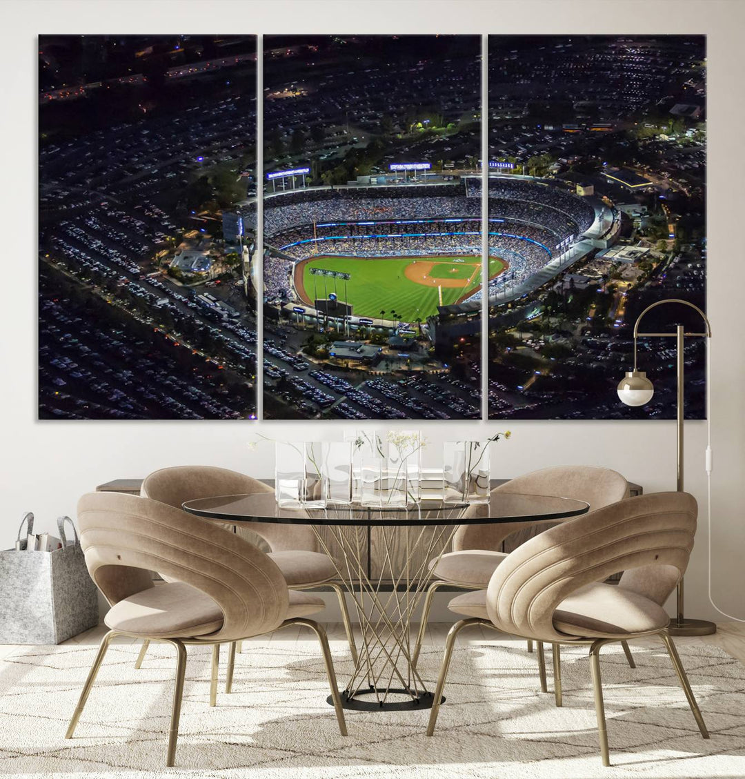 Dodger Baseball Stadium Wall Art Canvas Print