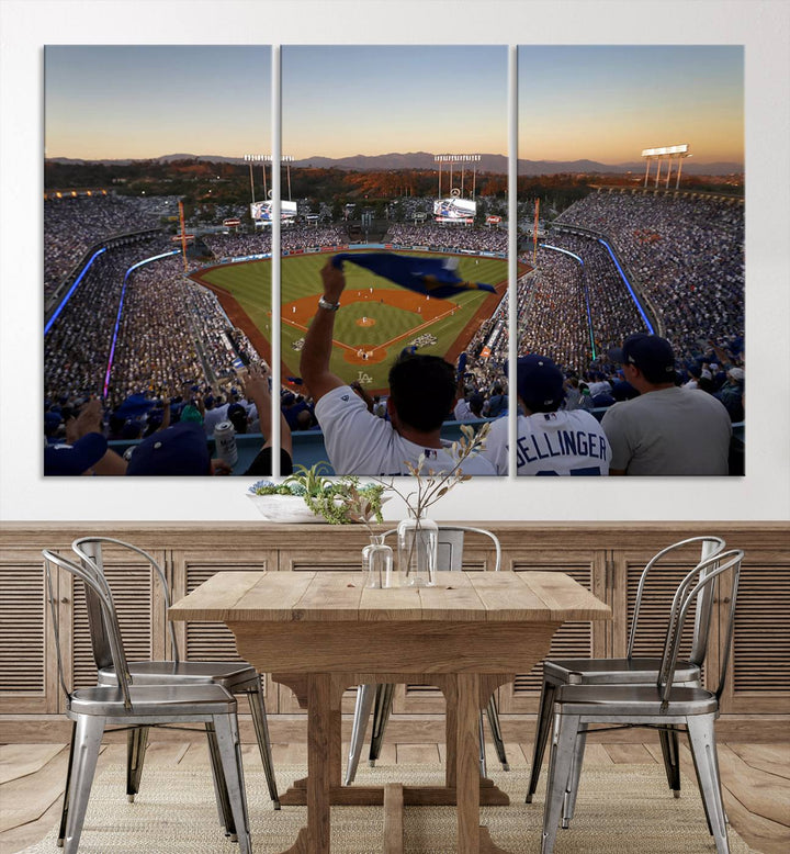 Dodger Baseball Stadium Wall Art Canvas Print