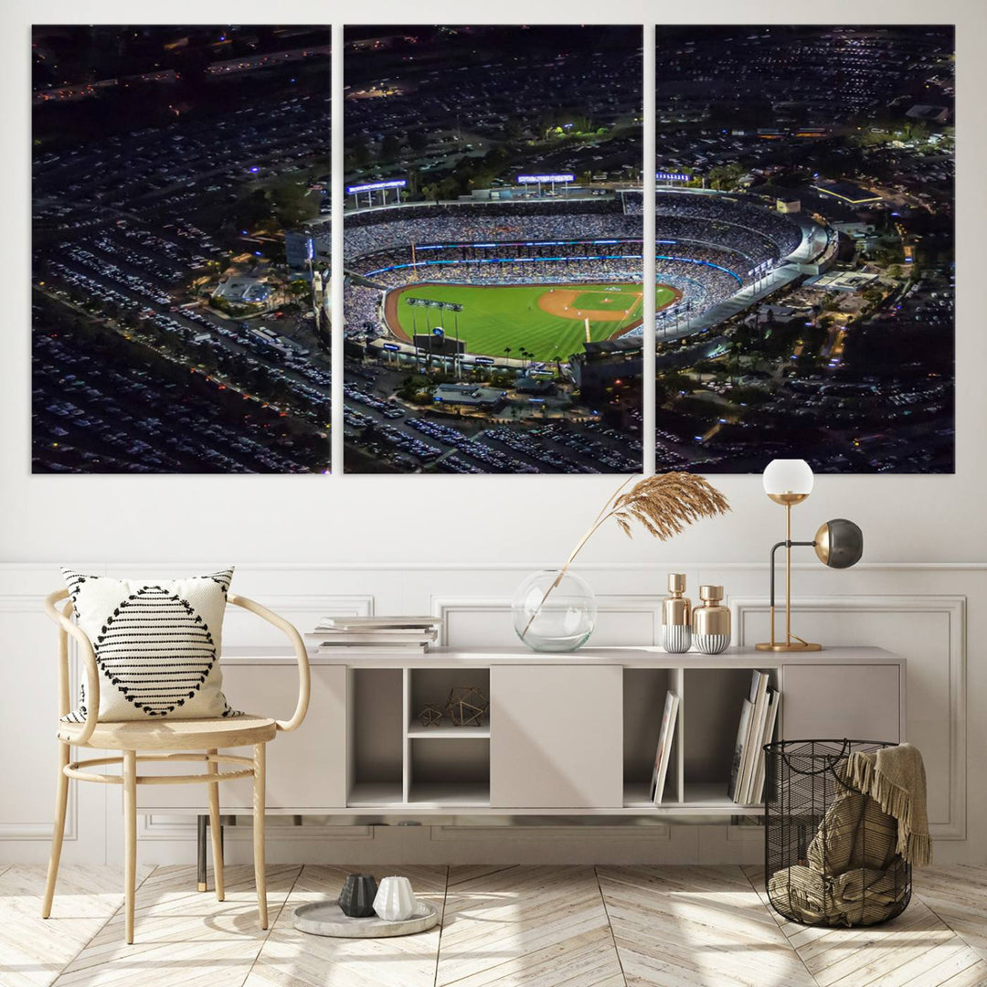 Dodger Baseball Stadium Wall Art Canvas Print