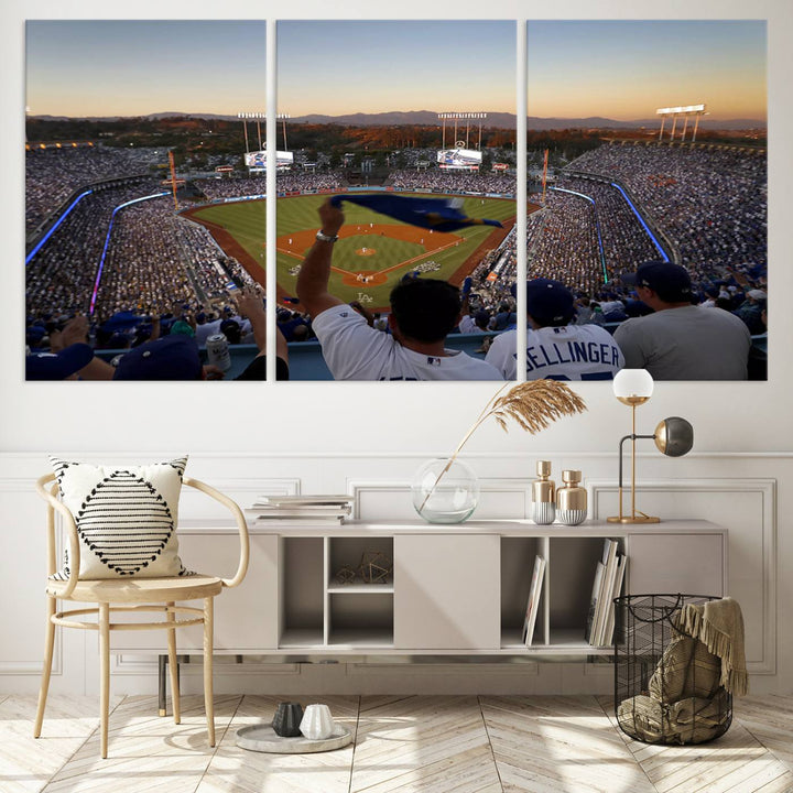 Dodger Baseball Stadium Wall Art Canvas Print