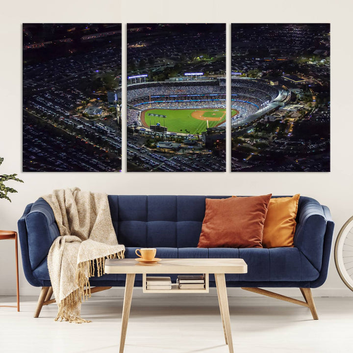 Dodger Baseball Stadium Wall Art Canvas Print