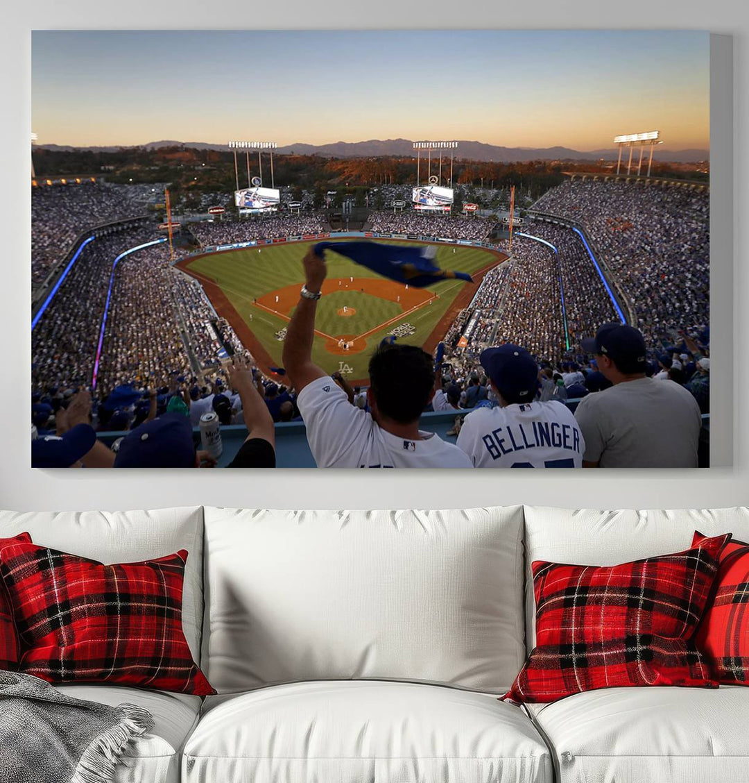 Dodger Baseball Stadium Wall Art Canvas Print