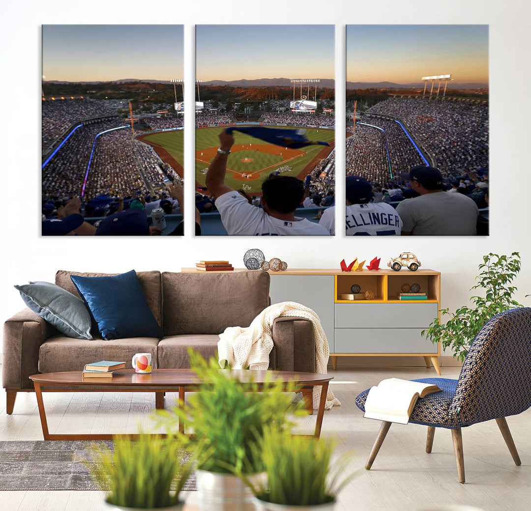 Dodger Baseball Stadium Wall Art Canvas Print