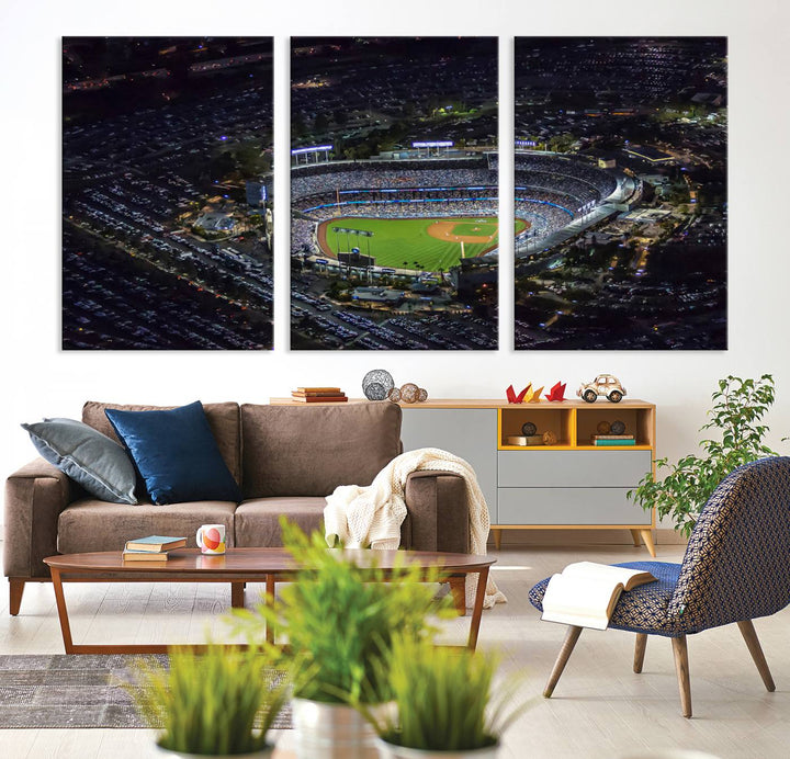 Dodger Baseball Stadium Wall Art Canvas Print