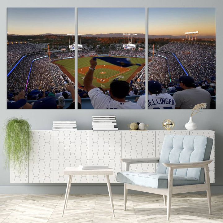 Dodger Baseball Stadium Wall Art Canvas Print