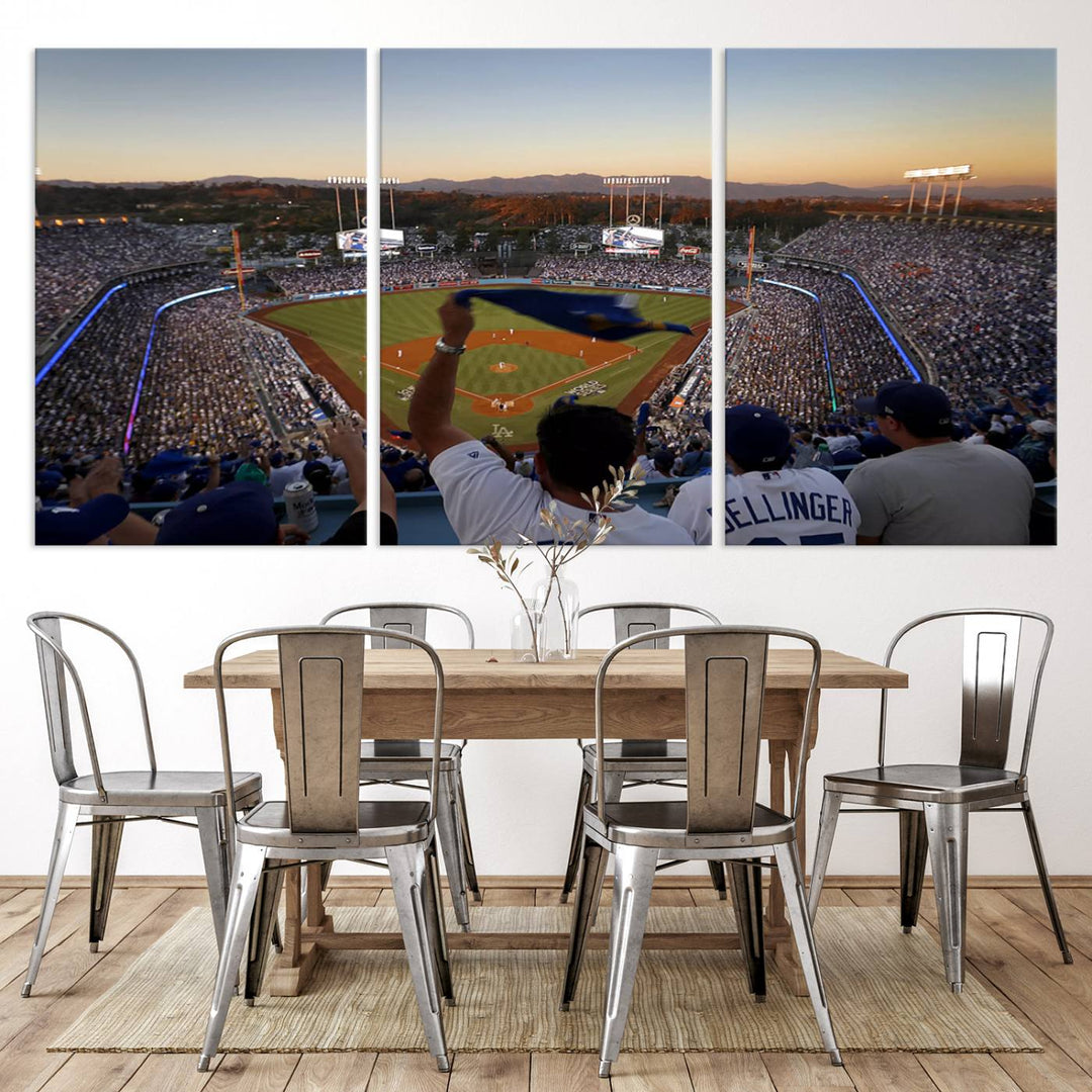 Dodger Baseball Stadium Wall Art Canvas Print