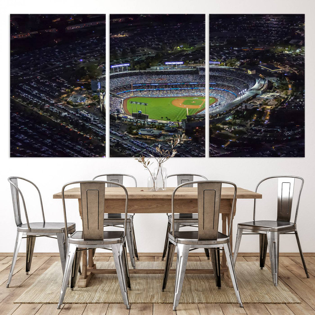 Dodger Baseball Stadium Wall Art Canvas Print