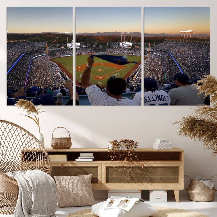 Dodger Baseball Stadium Wall Art Canvas Print