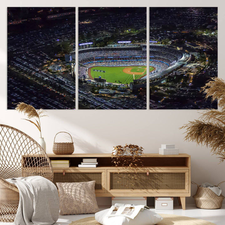 Dodger Baseball Stadium Wall Art Canvas Print