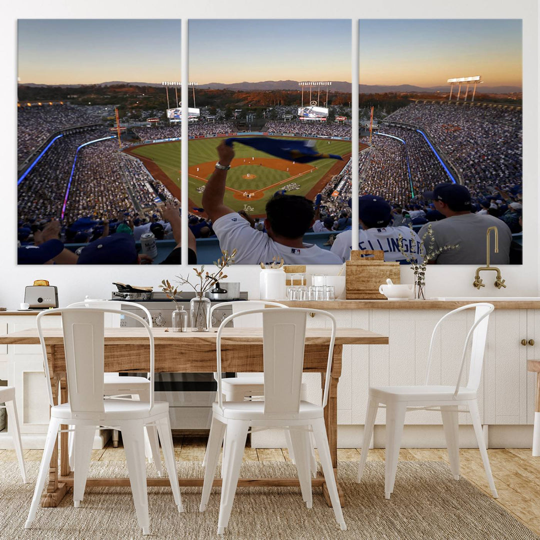 Dodger Baseball Stadium Wall Art Canvas Print