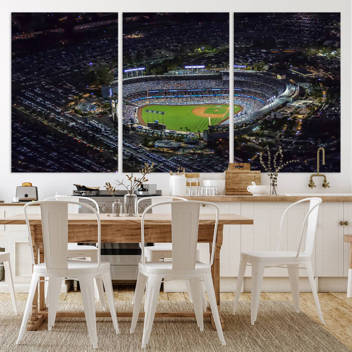 Dodger Baseball Stadium Wall Art Canvas Print