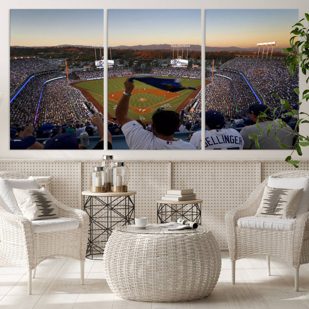 Dodger Baseball Stadium Wall Art Canvas Print