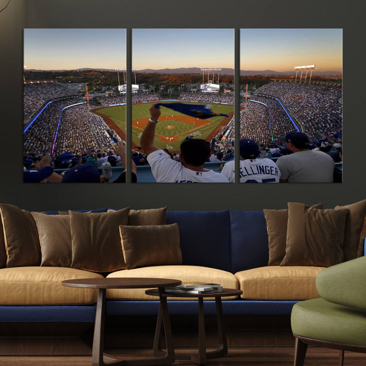 Dodger Baseball Stadium Wall Art Canvas Print