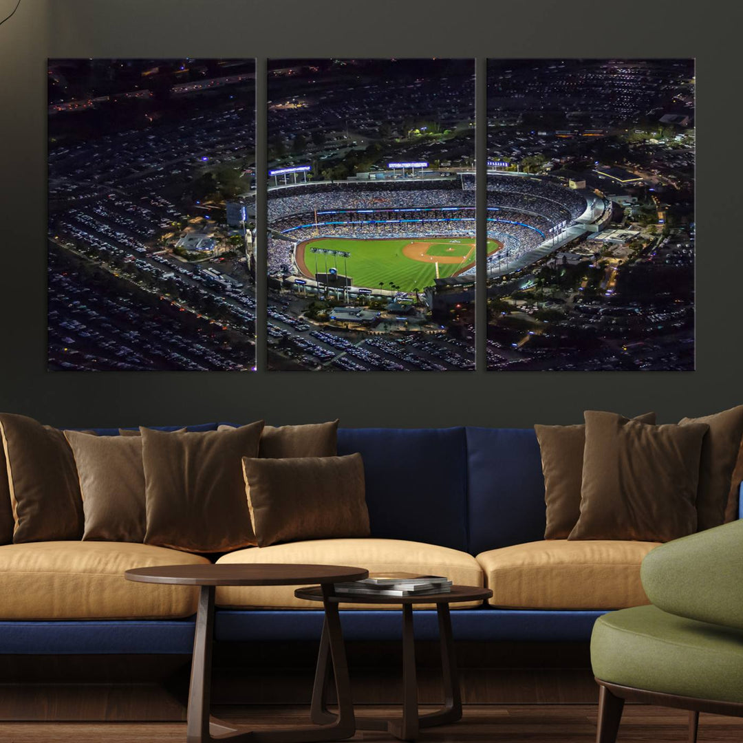 Dodger Baseball Stadium Wall Art Canvas Print