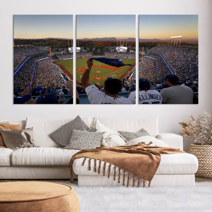 Dodger Baseball Stadium Wall Art Canvas Print