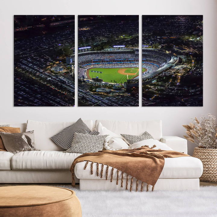 Dodger Baseball Stadium Wall Art Canvas Print