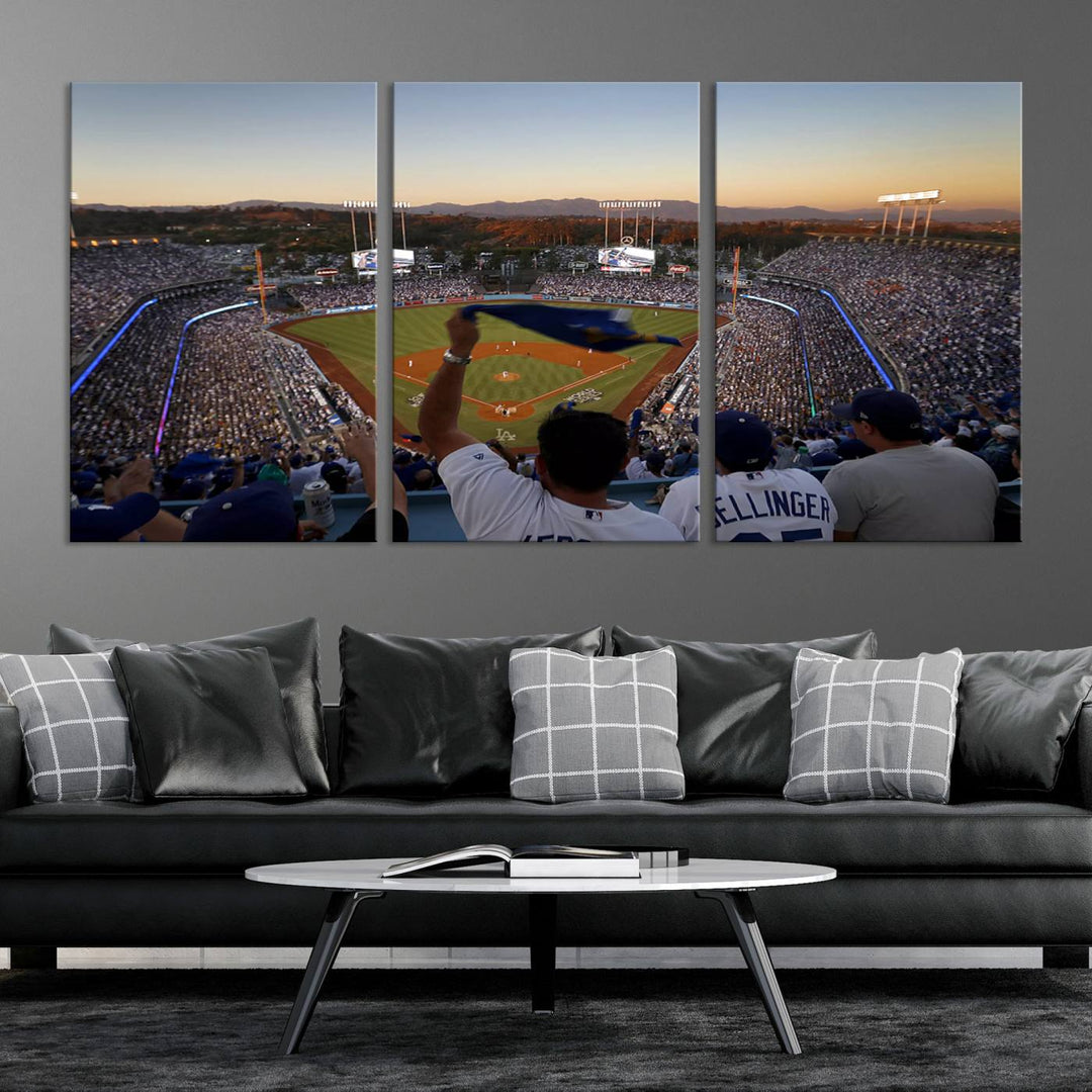 Dodger Baseball Stadium Wall Art Canvas Print