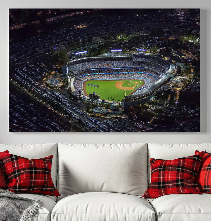 Dodger Baseball Stadium Wall Art Canvas Print