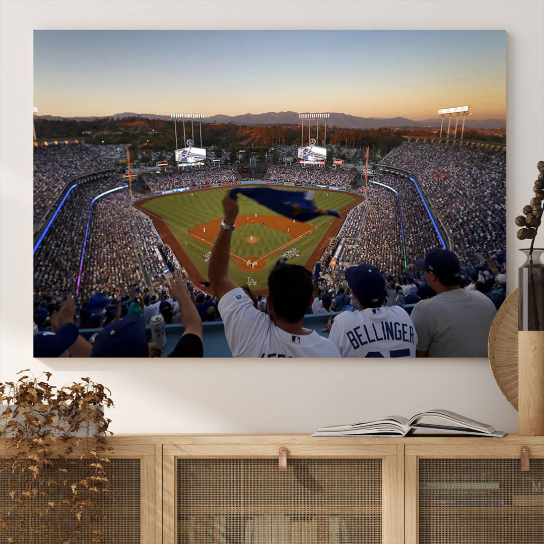 Dodger Baseball Stadium Wall Art Canvas Print