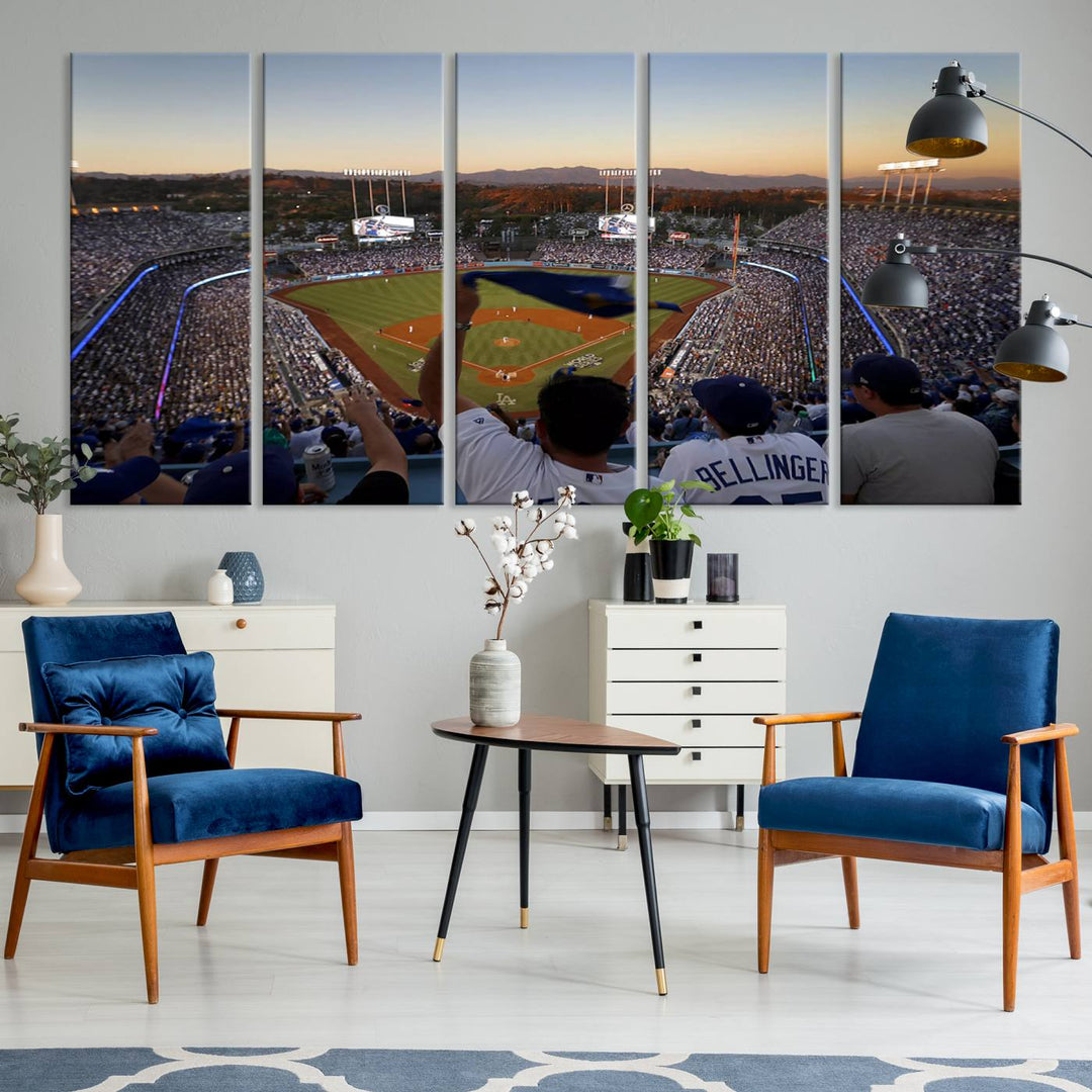 Dodger Baseball Stadium Wall Art Canvas Print