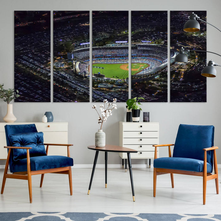 Dodger Baseball Stadium Wall Art Canvas Print