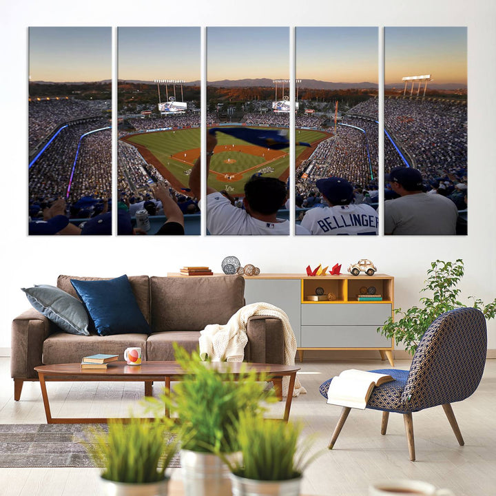 Dodger Baseball Stadium Wall Art Canvas Print