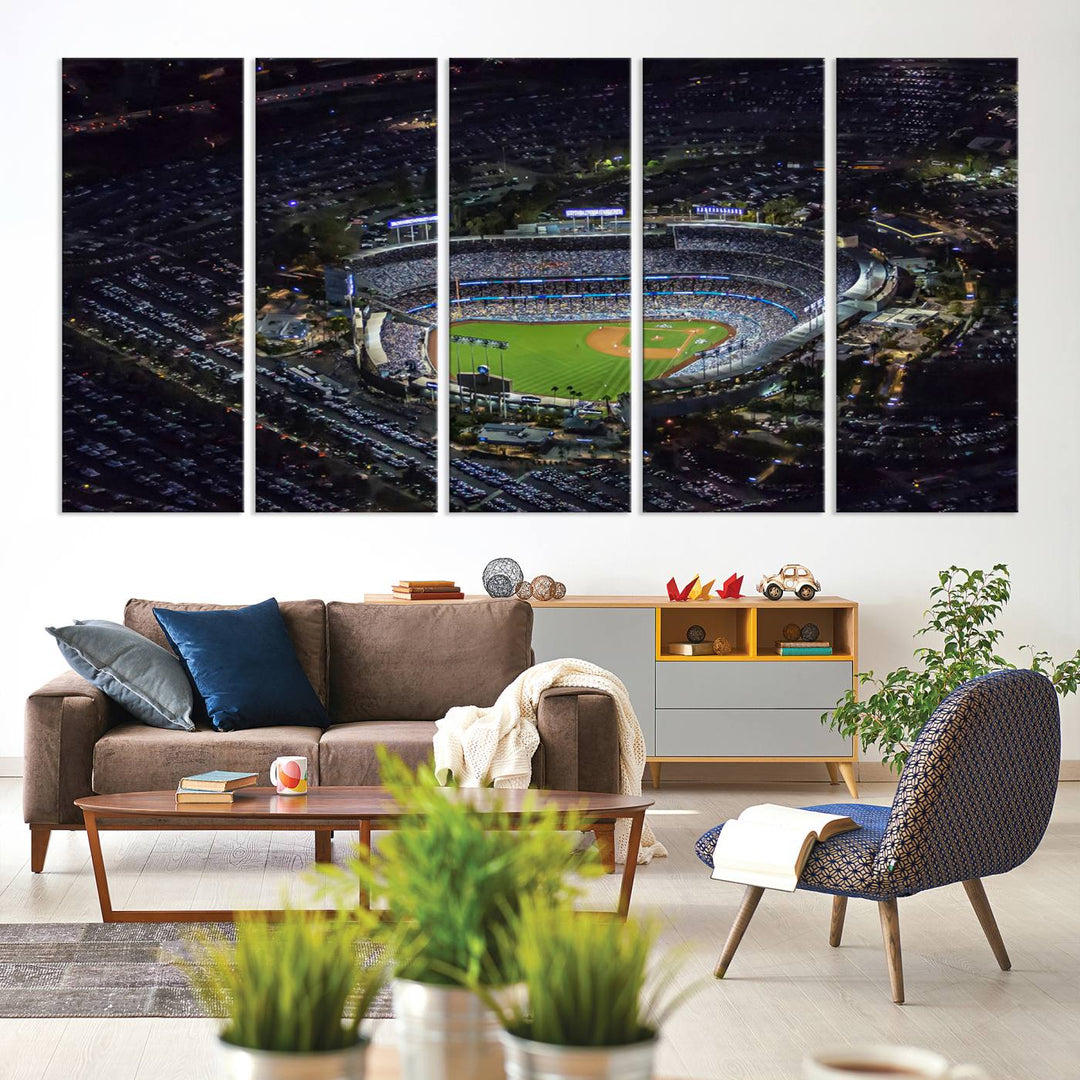 Dodger Baseball Stadium Wall Art Canvas Print