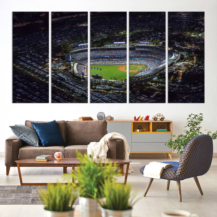 Dodger Baseball Stadium Wall Art Canvas Print