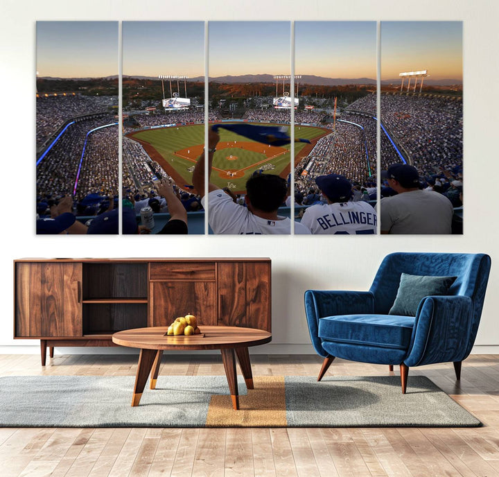 Dodger Baseball Stadium Wall Art Canvas Print