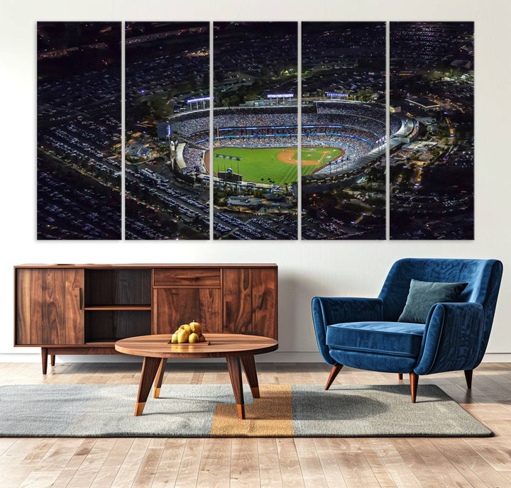 Dodger Baseball Stadium Wall Art Canvas Print