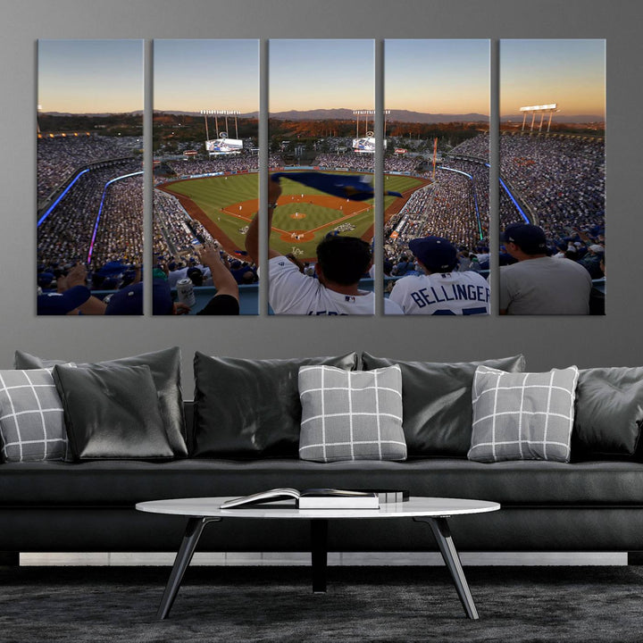 Dodger Baseball Stadium Wall Art Canvas Print