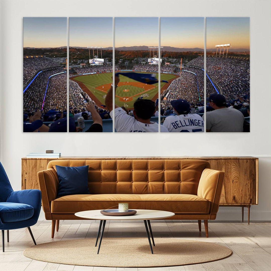 Dodger Baseball Stadium Wall Art Canvas Print