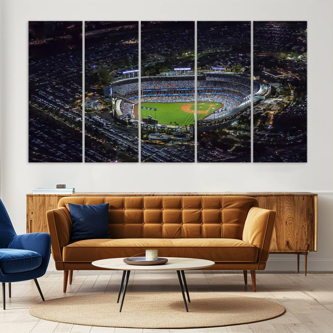 Dodger Baseball Stadium Wall Art Canvas Print