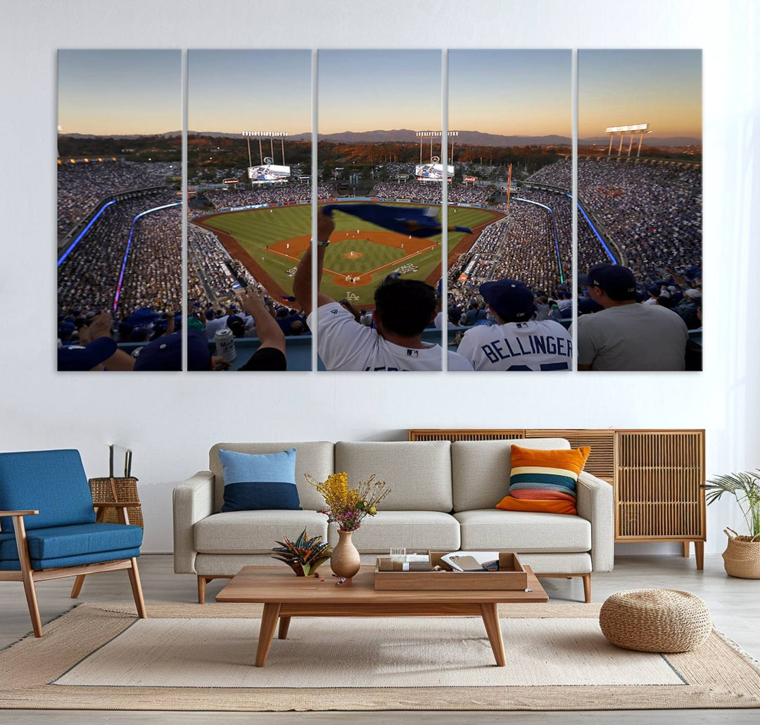 Dodger Baseball Stadium Wall Art Canvas Print