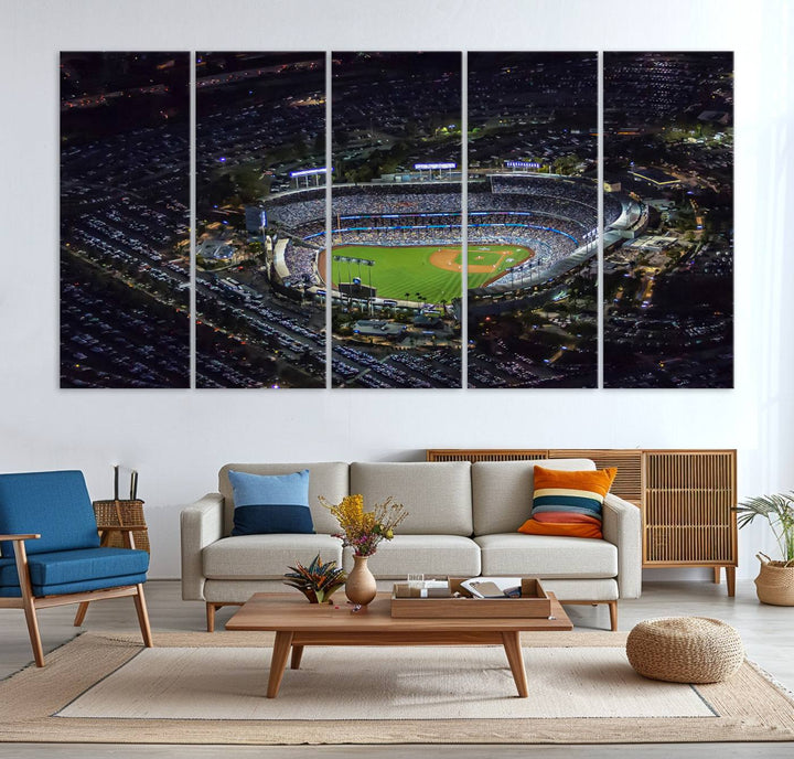 Dodger Baseball Stadium Wall Art Canvas Print