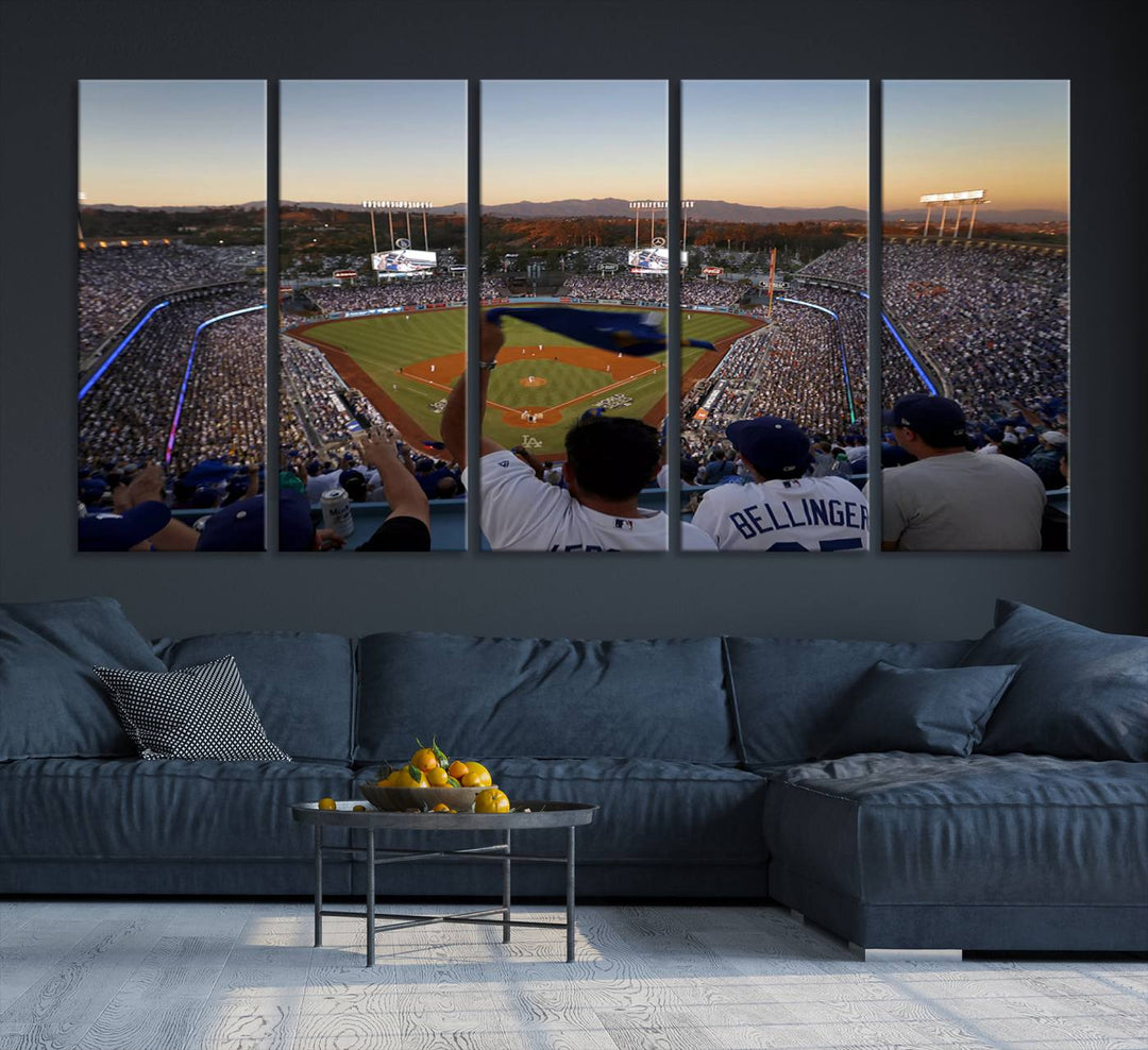 Dodger Baseball Stadium Wall Art Canvas Print