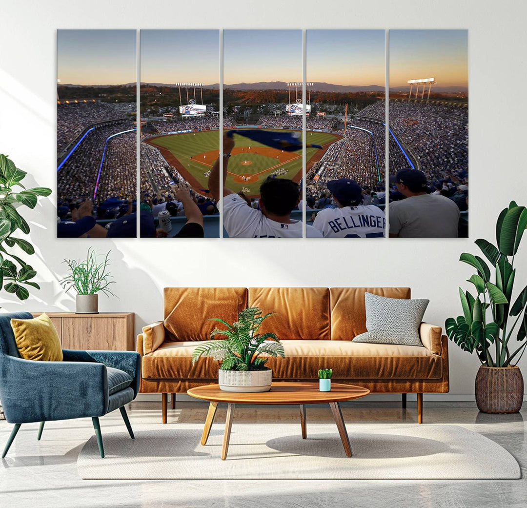 Dodger Baseball Stadium Wall Art Canvas Print