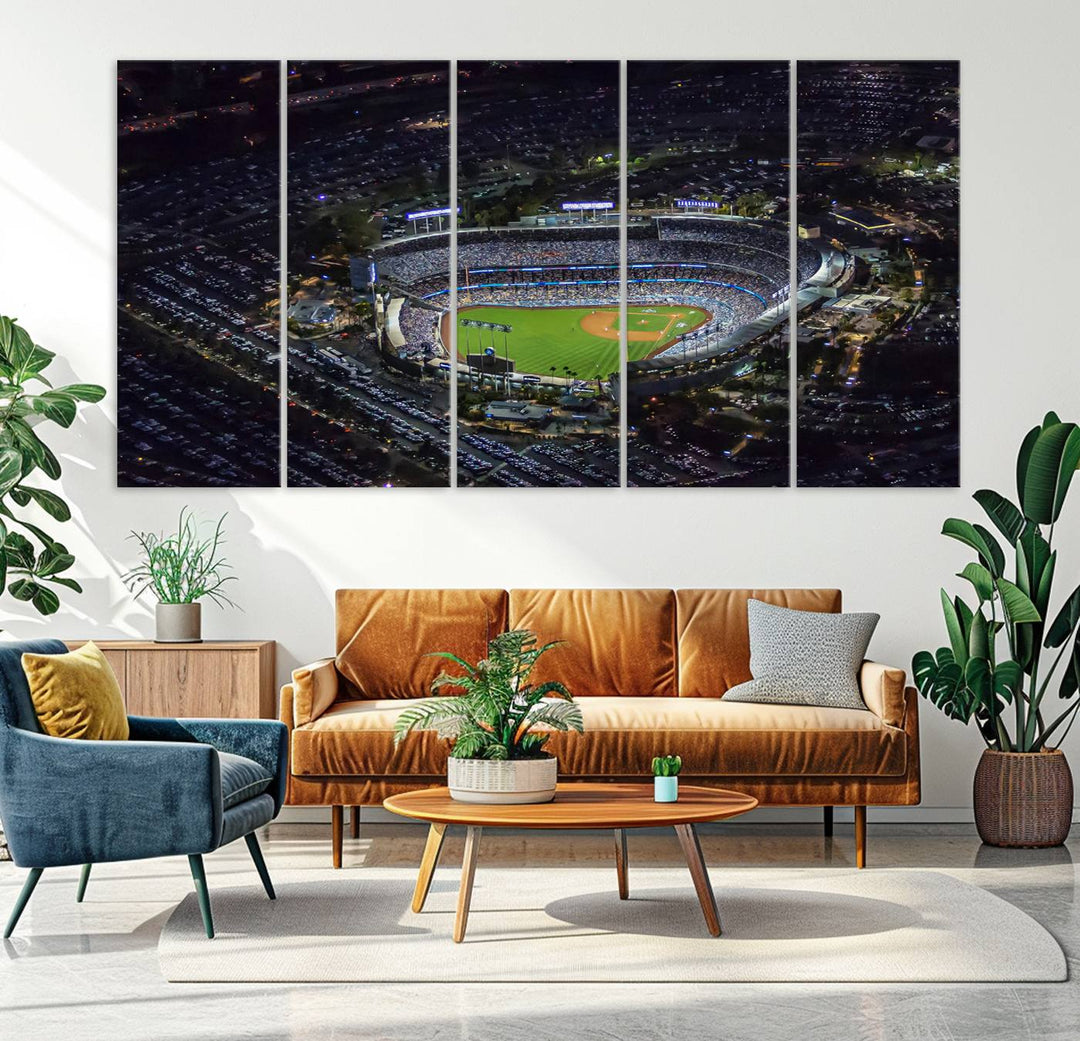 Dodger Baseball Stadium Wall Art Canvas Print