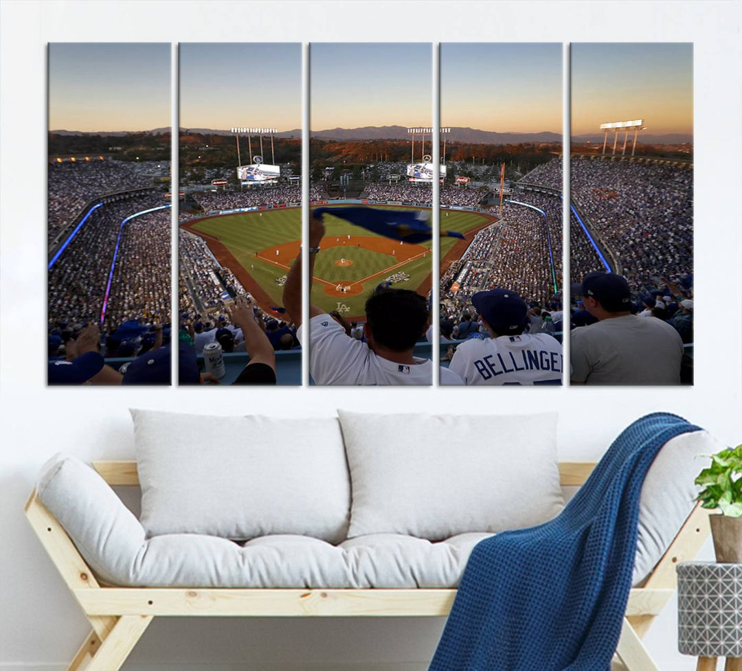 Dodger Baseball Stadium Wall Art Canvas Print