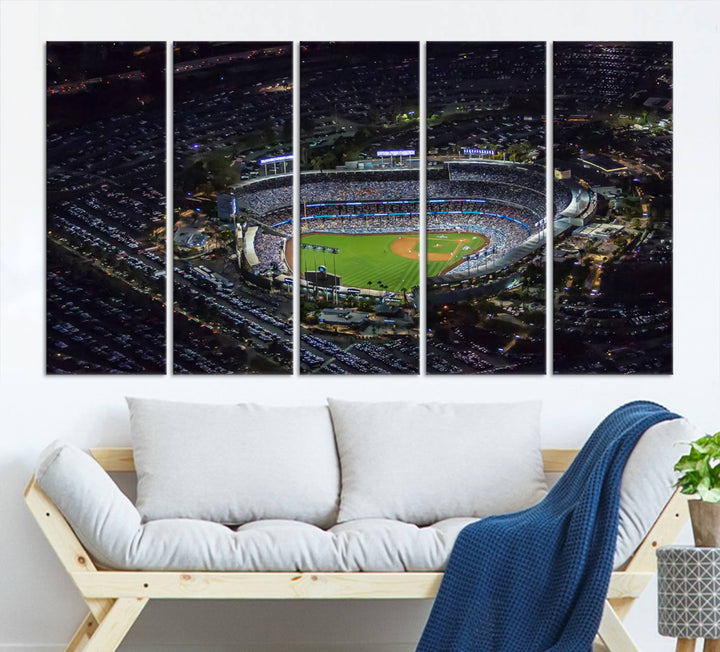 Dodger Baseball Stadium Wall Art Canvas Print