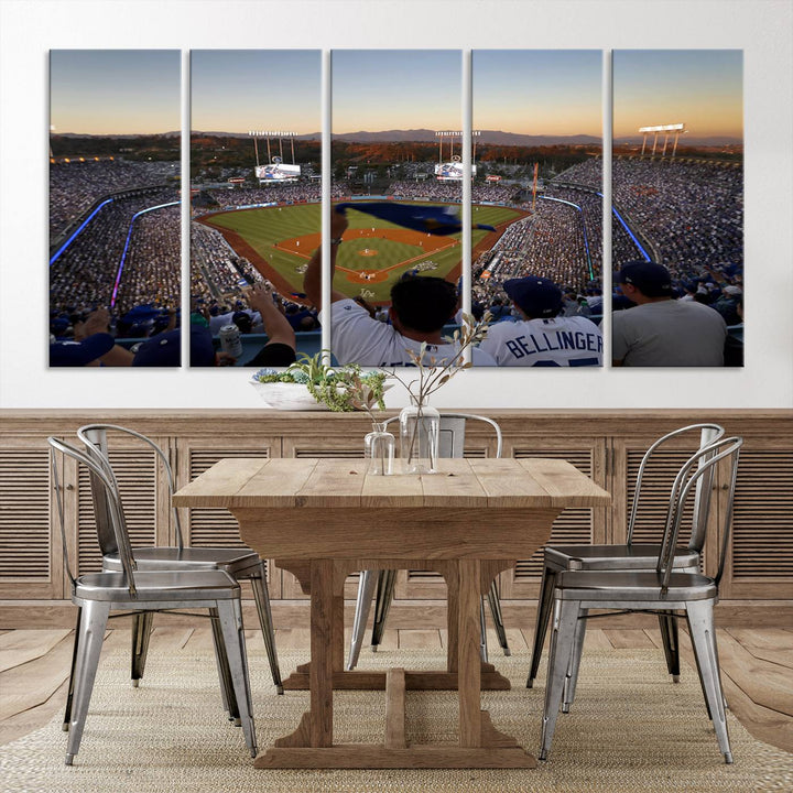 Dodger Baseball Stadium Wall Art Canvas Print