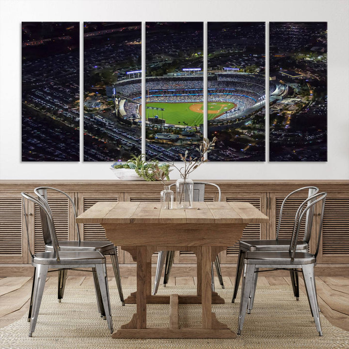 Dodger Baseball Stadium Wall Art Canvas Print