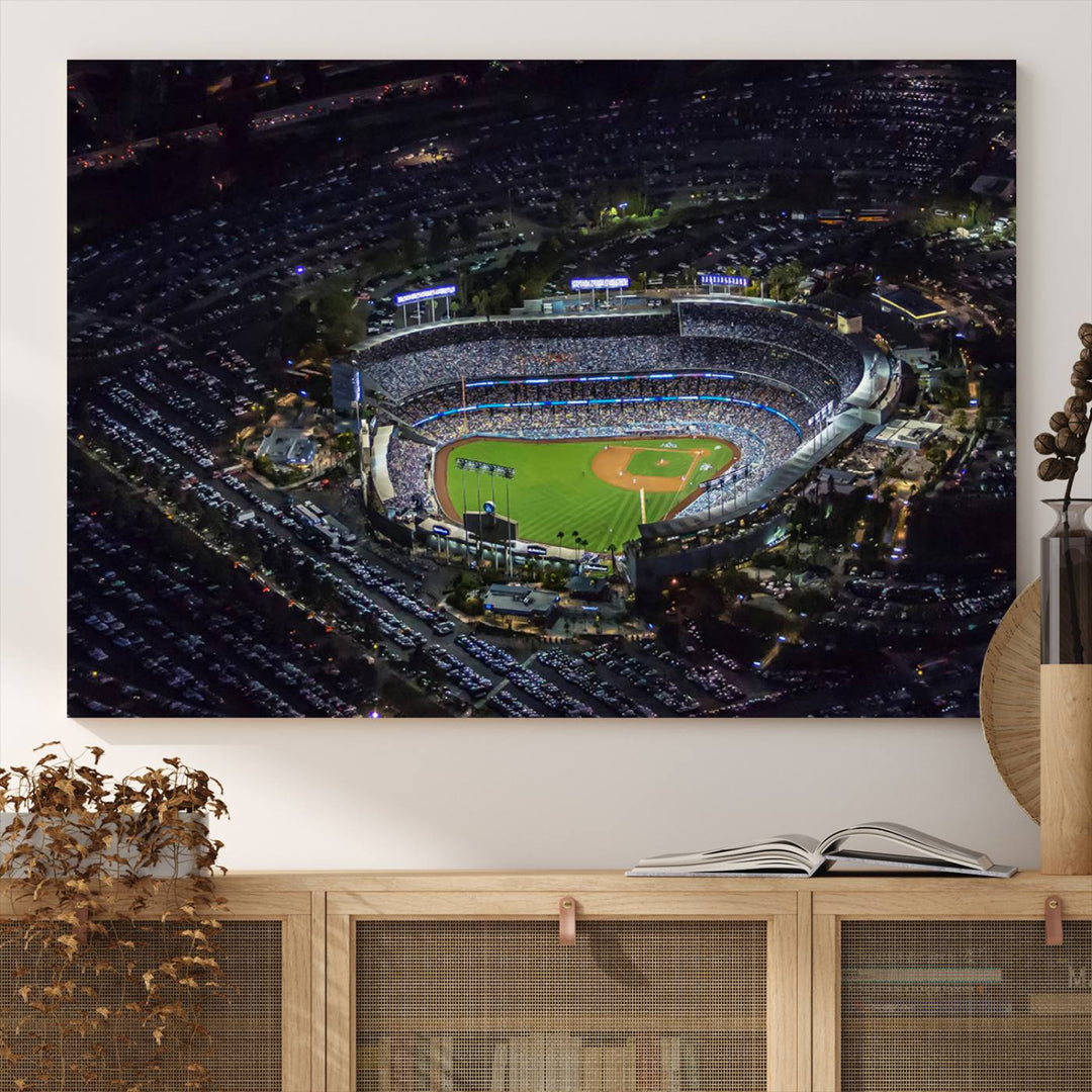 Dodger Baseball Stadium Wall Art Canvas Print