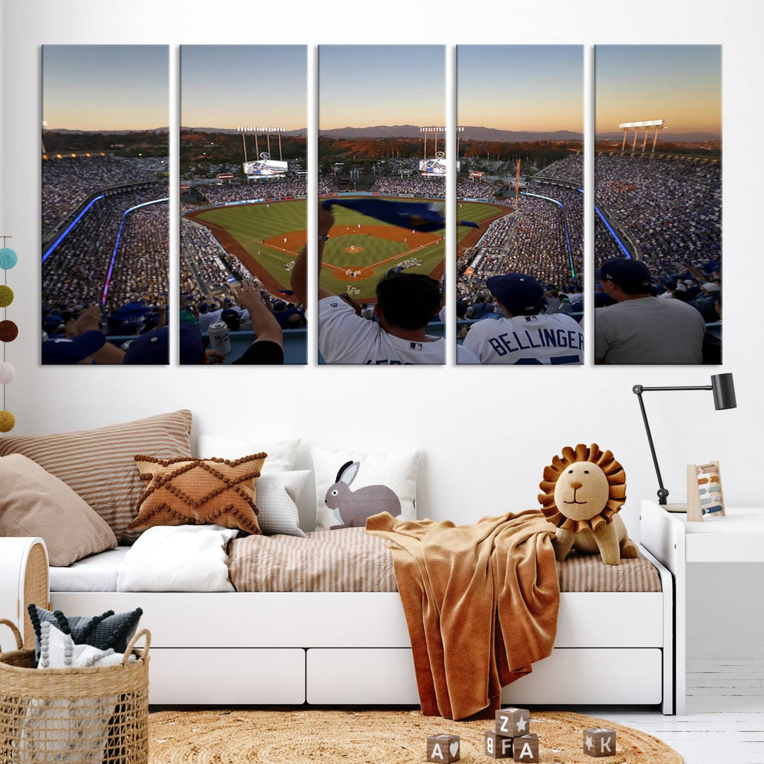 Dodger Baseball Stadium Wall Art Canvas Print