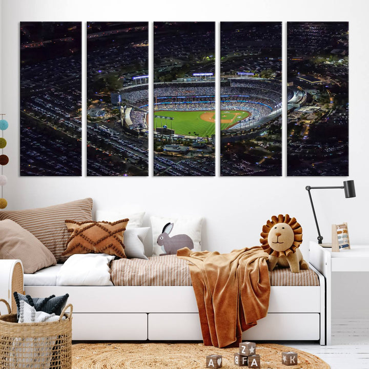 Dodger Baseball Stadium Wall Art Canvas Print