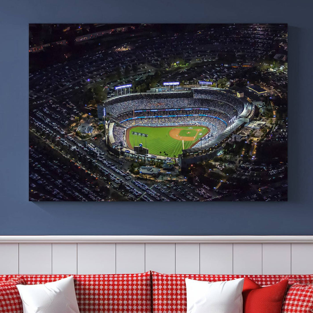 Dodger Baseball Stadium Wall Art Canvas Print