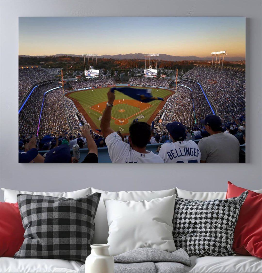 Dodger Baseball Stadium Wall Art Canvas Print